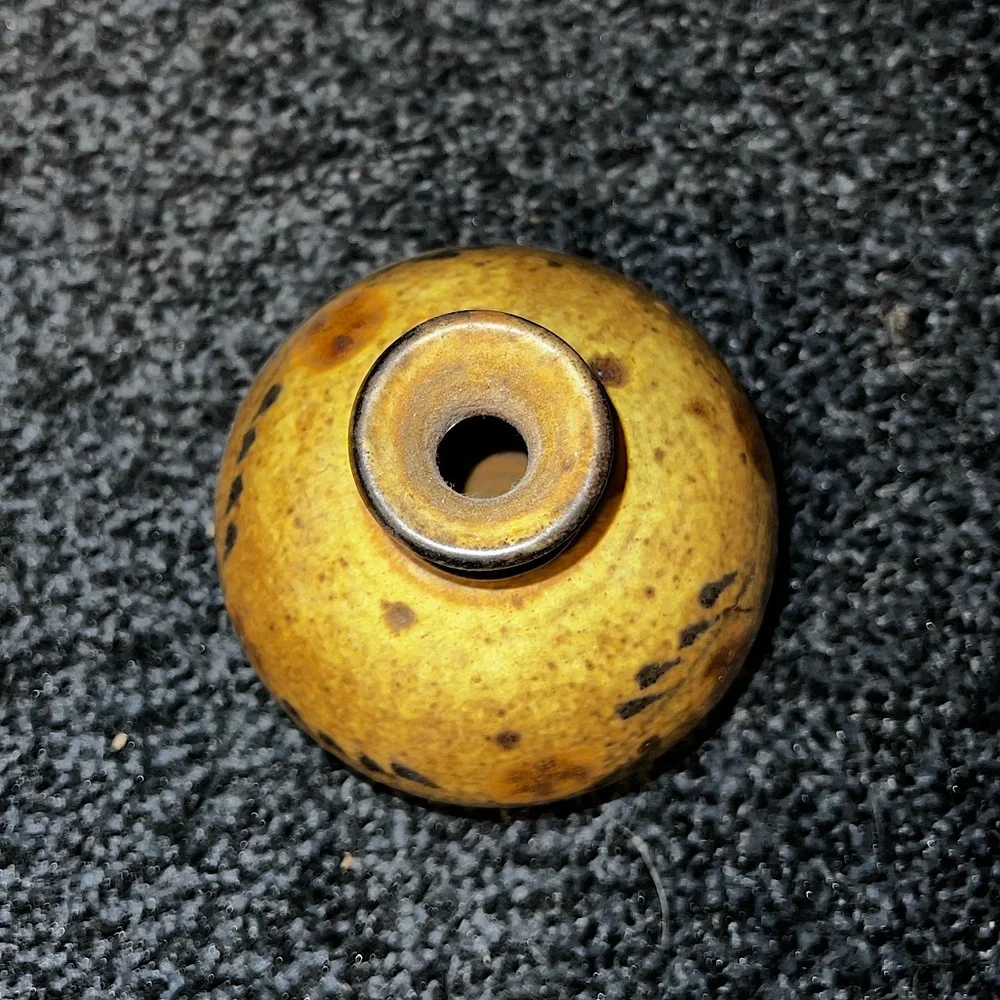 Vintage Stoneware Floral Pottery Vase/ Clay Oil Lamp - Picture 5 of 11